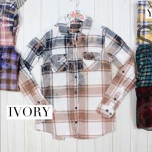 Distressed Flannel Button Up